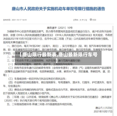 【唐山限行最新表,唐山最新限行车号】