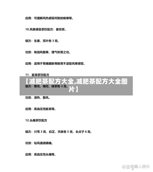 【减肥茶配方大全,减肥茶配方大全图片】