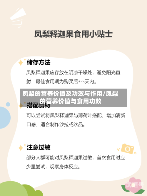 凤梨的营养价值及功效与作用/凤梨的营养价值与食用功效