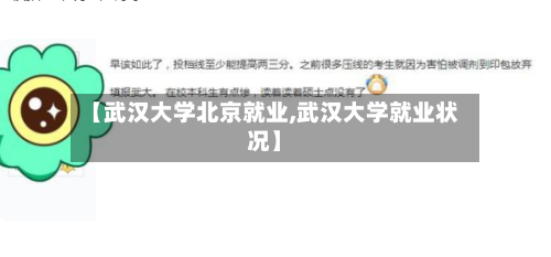 【武汉大学北京就业,武汉大学就业状况】