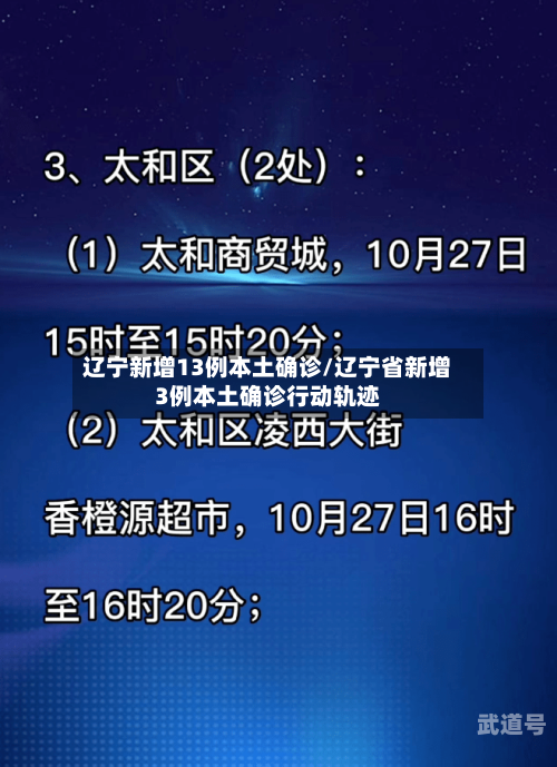 辽宁新增13例本土确诊/辽宁省新增3例本土确诊行动轨迹