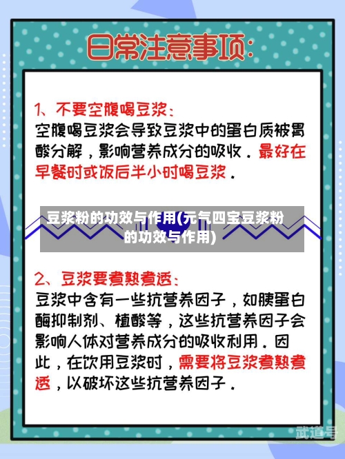 豆浆粉的功效与作用(元气四宝豆浆粉的功效与作用)