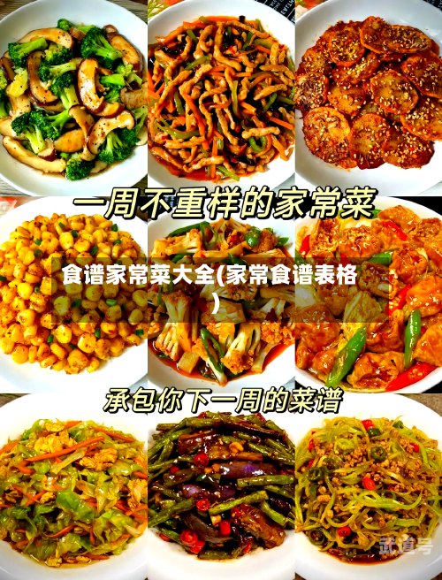 食谱家常菜大全(家常食谱表格)