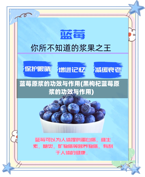 蓝莓原浆的功效与作用(黑枸杞蓝莓原浆的功效与作用)