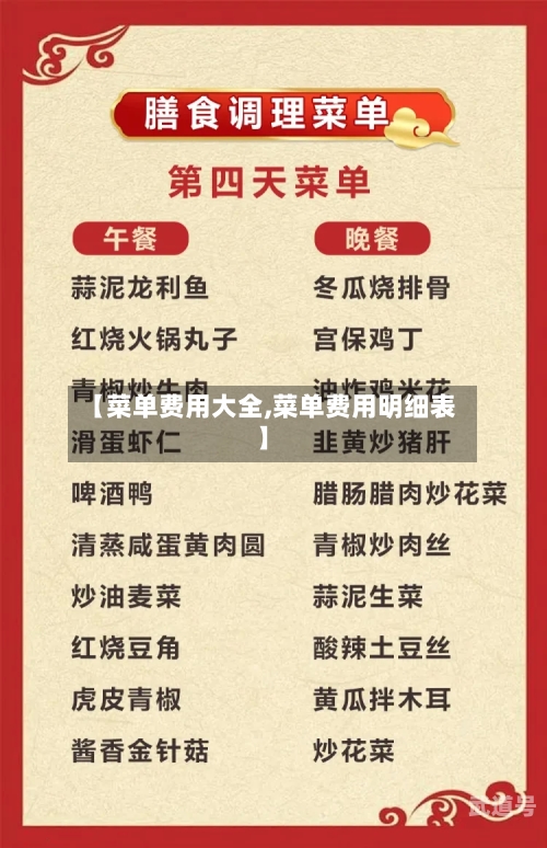 【菜单费用大全,菜单费用明细表】